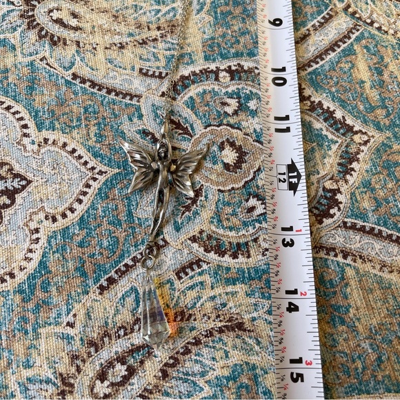 Hand Crafted Pewter Fairy AB Crystal necklace - Picture 9 of 9